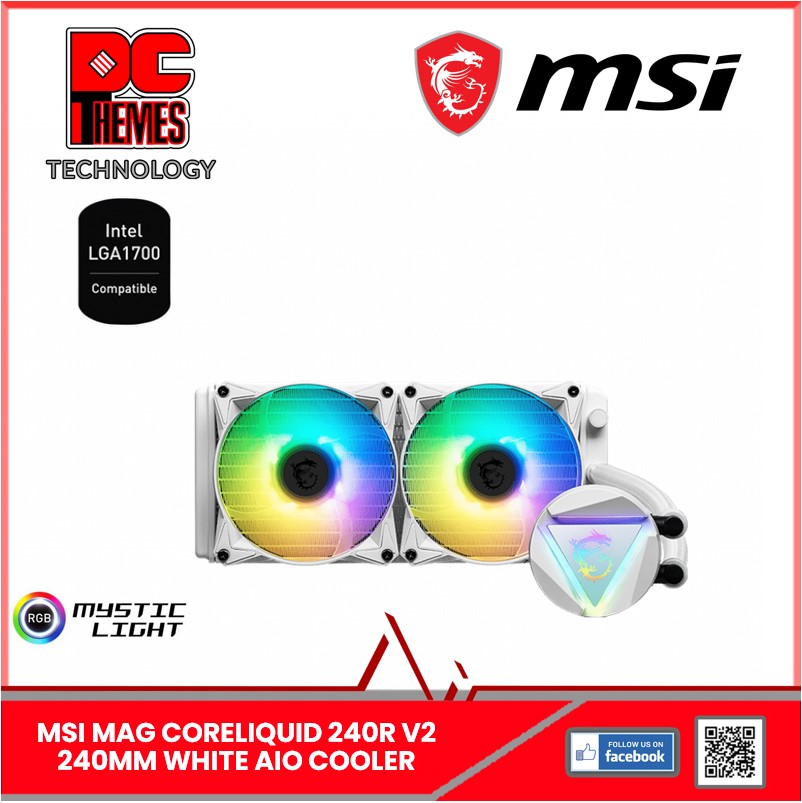 MSI MAG CORELIQUID 240R V2 240MM WHITE AIO COOLER