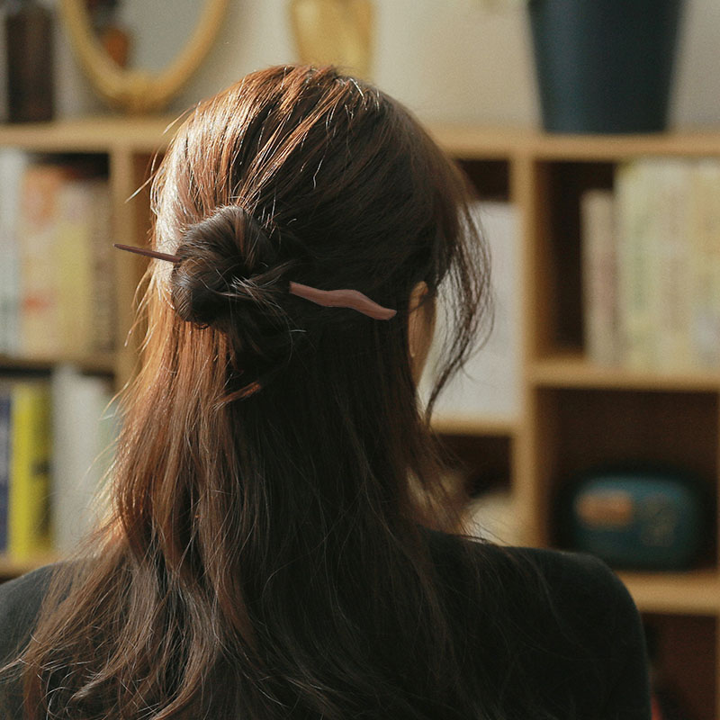 [SG|Extra Smooth & Firm] Wooden Hair Stick Hand-carved Red Sandalwood HairStick Chignon Hair Pin, 18cm