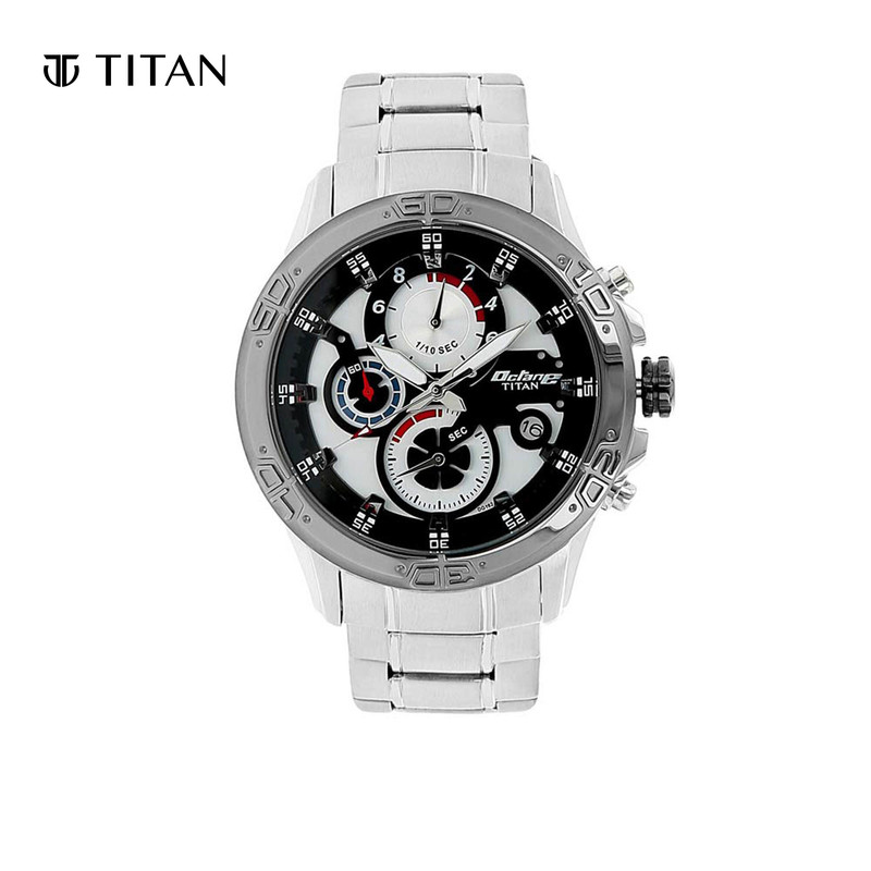 Titan White Dial Chronograph Men's Watch 90047KM01