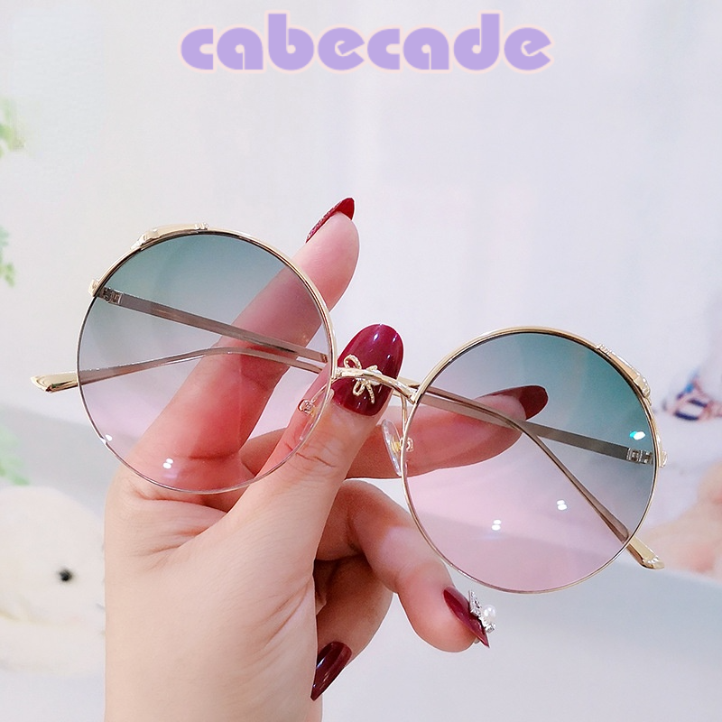 cabecade summer 2021 Women Sunglasses Fashion Trending Round Gradient Lenses Metal Frame Vintage Glasses Luxury Designer Driving Decorative Eyeglasse