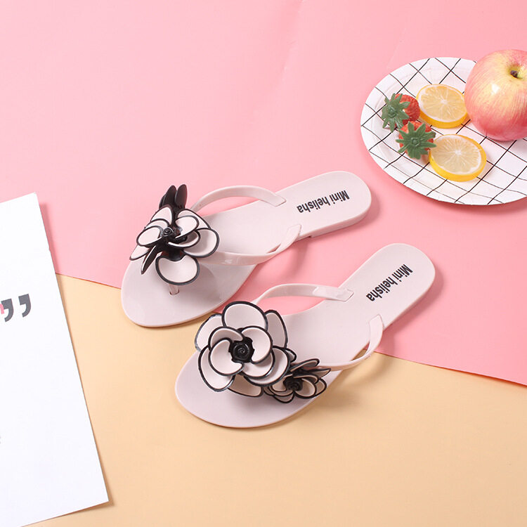 New Korean Fashion All-match Slippers Flat Flower Sandals Non-Slip Wear-Resistant Beach Shoes