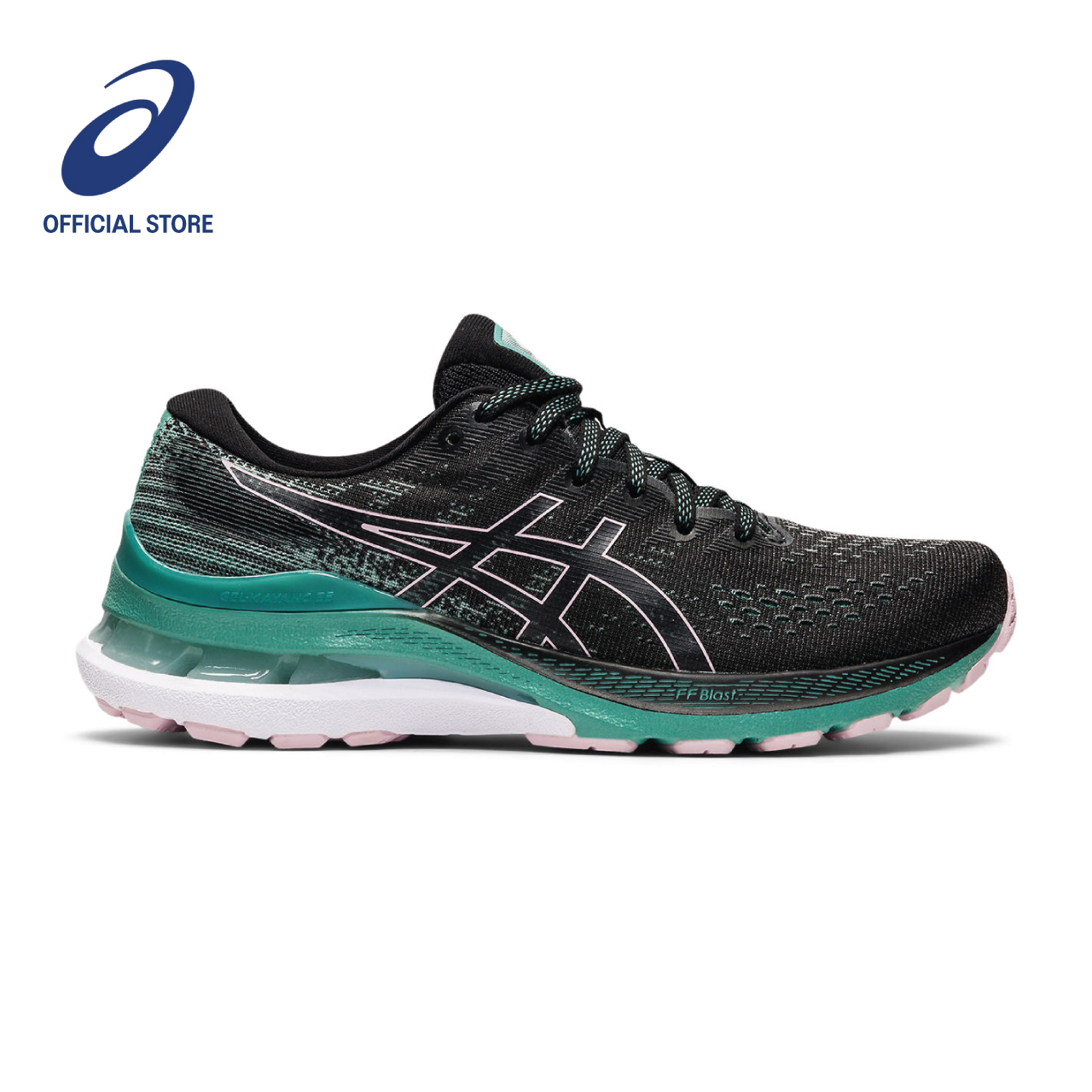 ASICS Women GEL-KAYANO 28 Running Shoes in Black/Sage