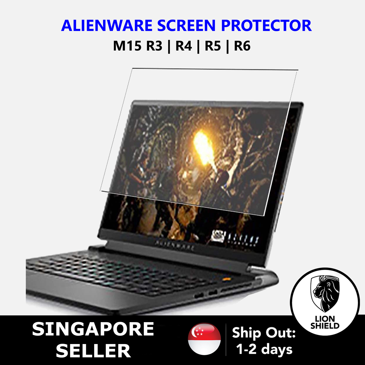 (SG) Alienware M15 R3/R4/R5/R6 Screen Protector Tempered Glass – Clear, 15.6 Inch