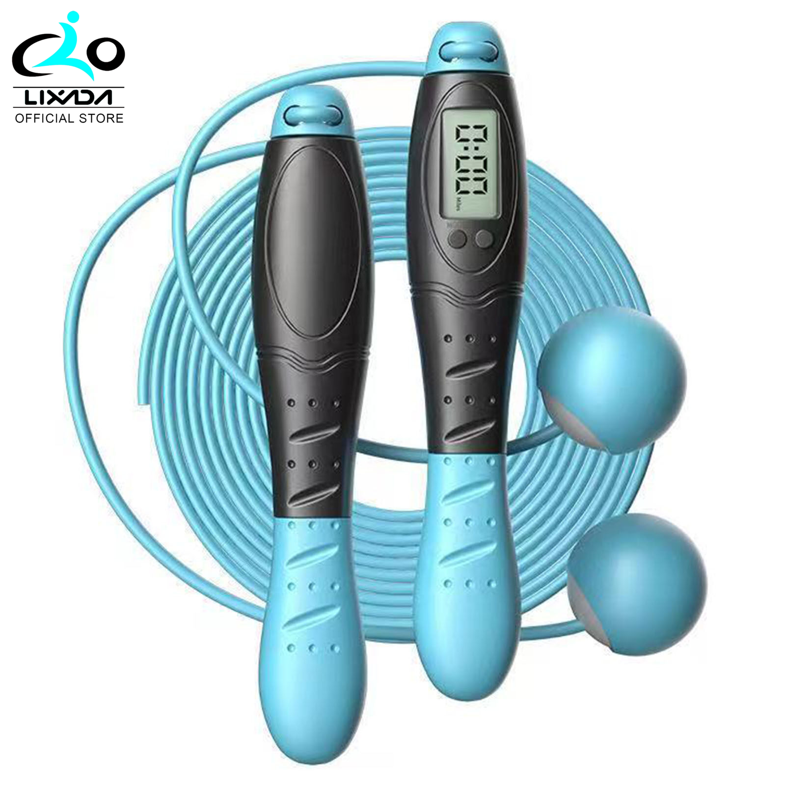 Jumping Rope Counting Digital Display 4 Modes Calorie Fitness Skipping Rope Ball Rope Dual Use